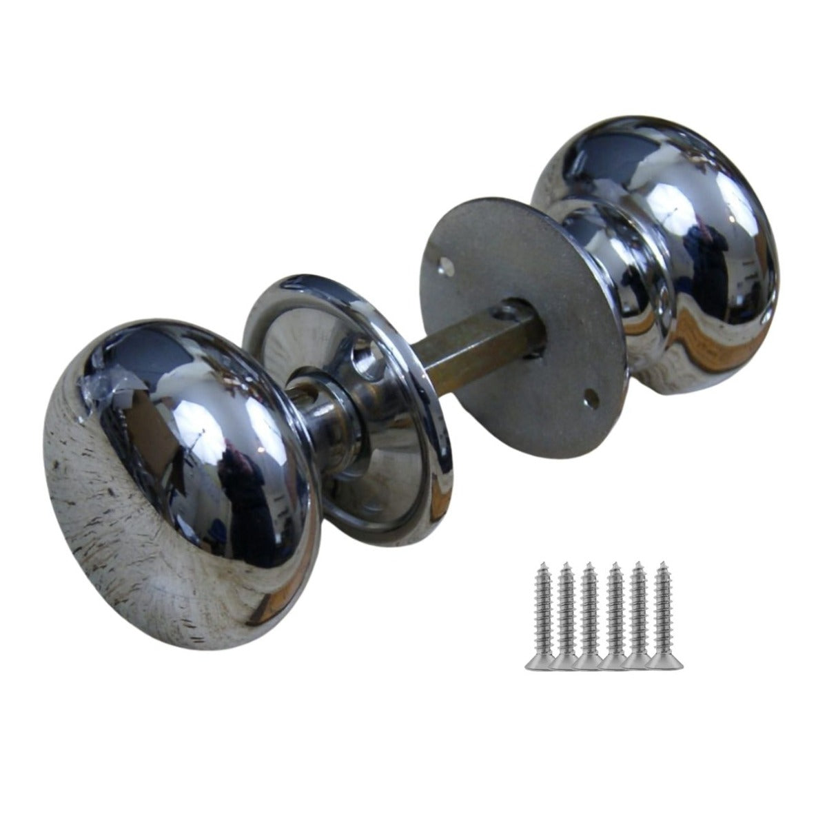 Rim Knob set Cottage Polished Chrome.