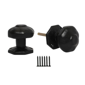 Rim Knob set Octagonal Black Antique.