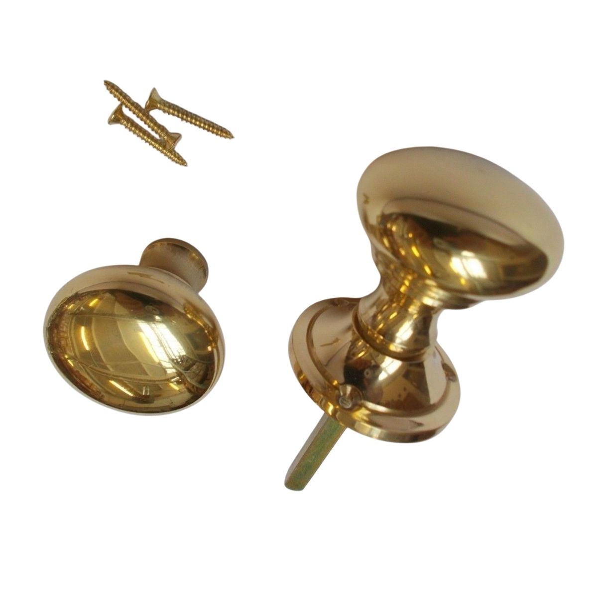 Rim Knob set Victorian Polished Brass.