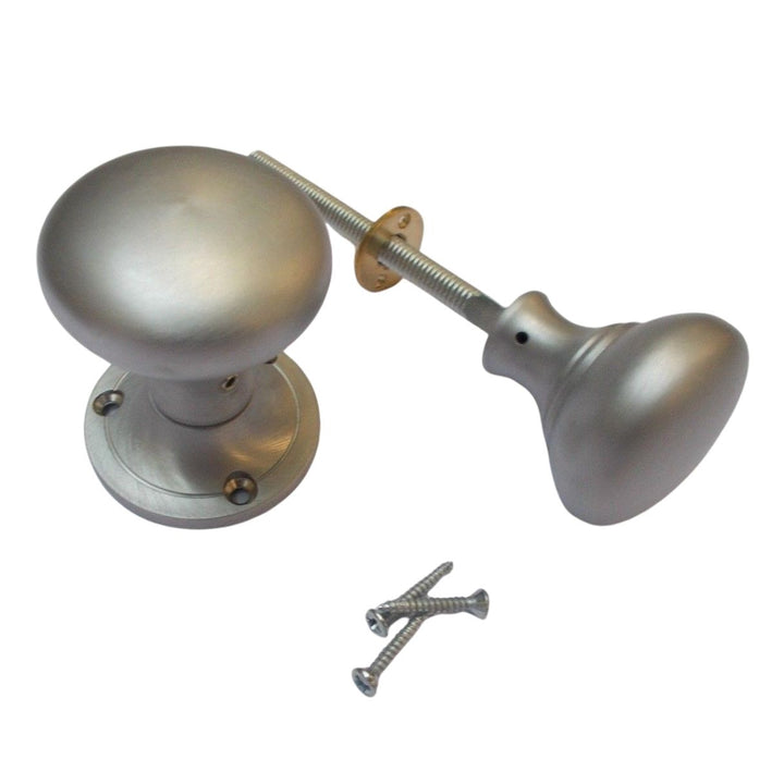 Rim Knob set Victorian Satin Chrome.