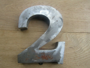 8inch Large Rustic Steel Number 2 Sign.