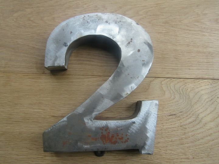 8inch Large Rustic Steel Number 2 Sign.