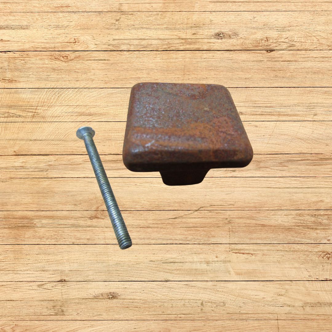 30mm Plain Square Shaker Cupboard Knob Rust
