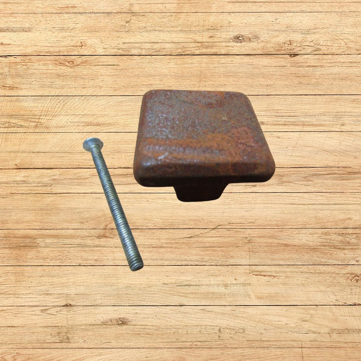 30mm Plain Square Shaker Cupboard Knob Rust
