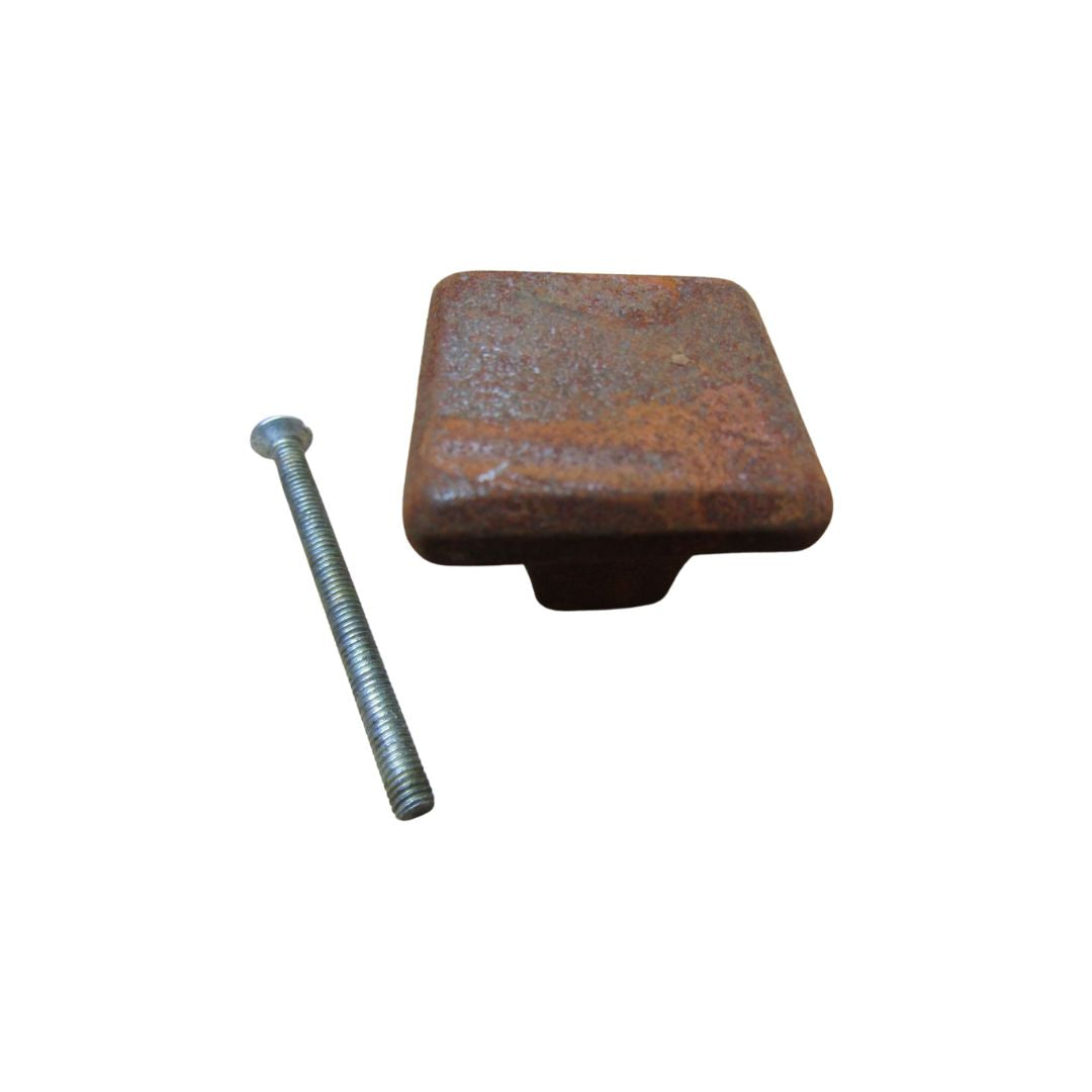 30mm Plain Square Shaker Cupboard Knob Rust
