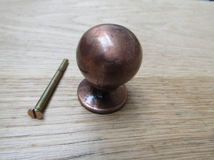 30mm Ball Cupboard Knob Antique Copper.