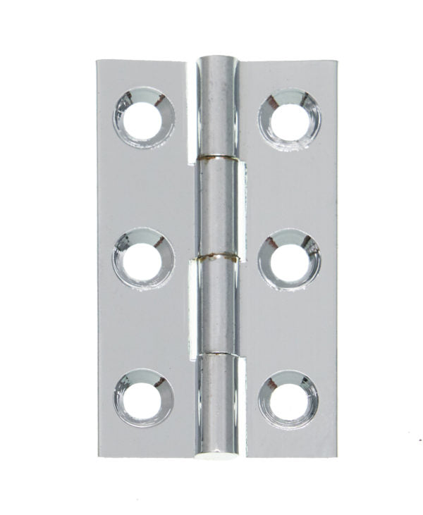 Solid Drawn Brass Plain Butt Hinge Polished Chrome Pack of 2