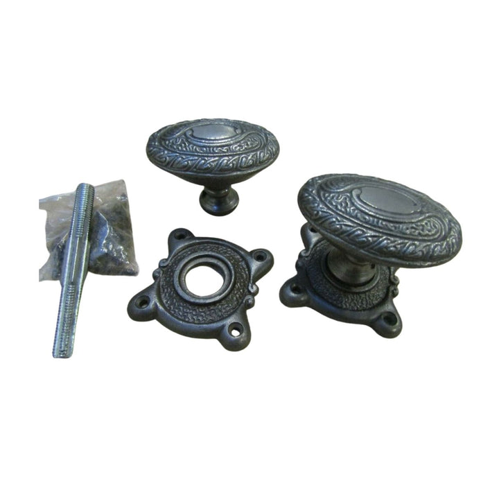 Art Nouveau Rim Knob Antique Iron.