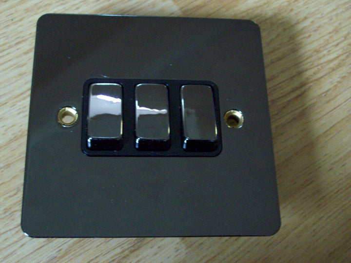 Black Nickel Switch Plate 3 gang 2 way light switch.