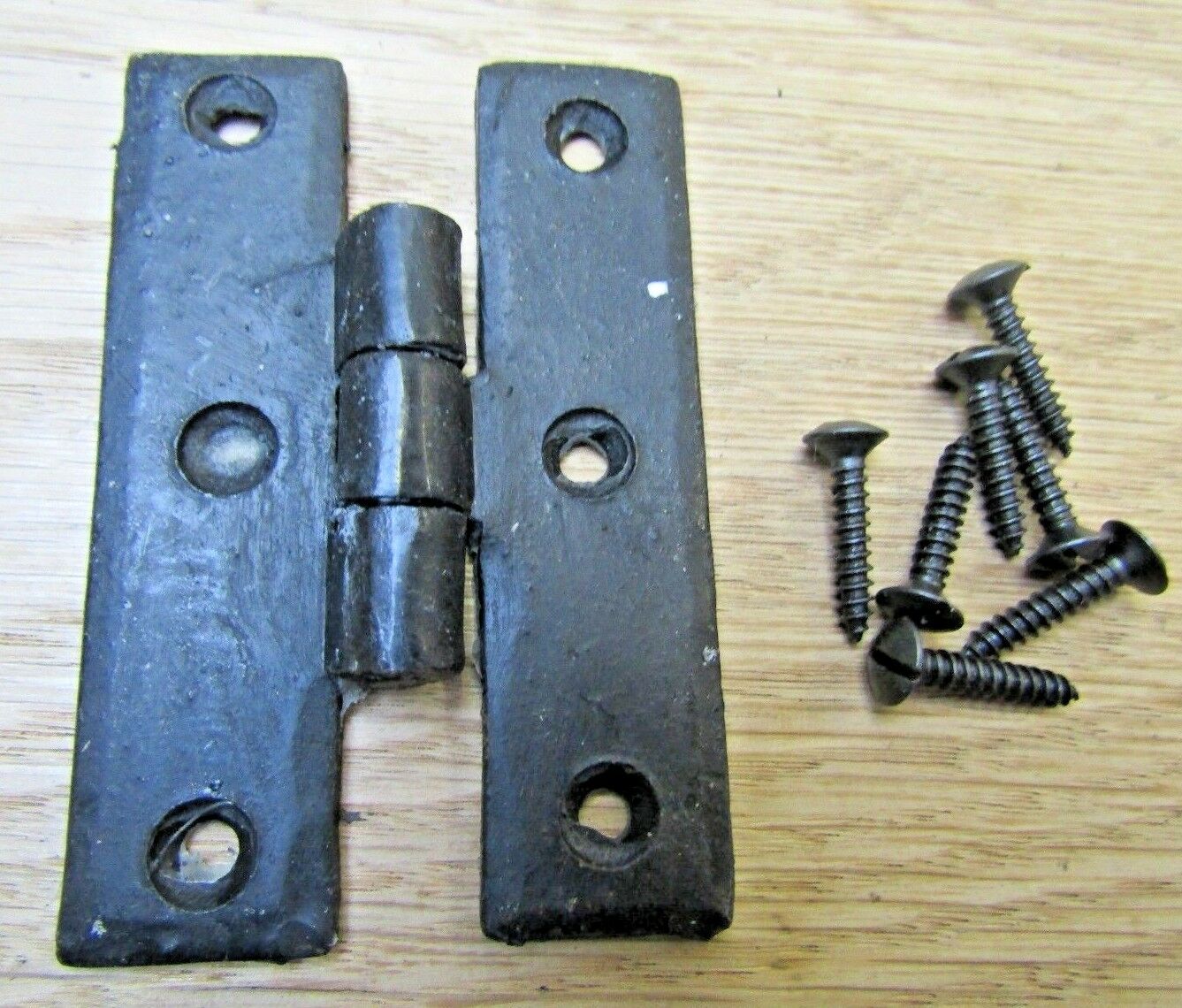 Pair of 3inch Handforged Plain H Hinge.