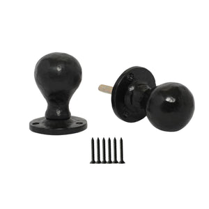 Mortice Door knob Black Antique Ball.