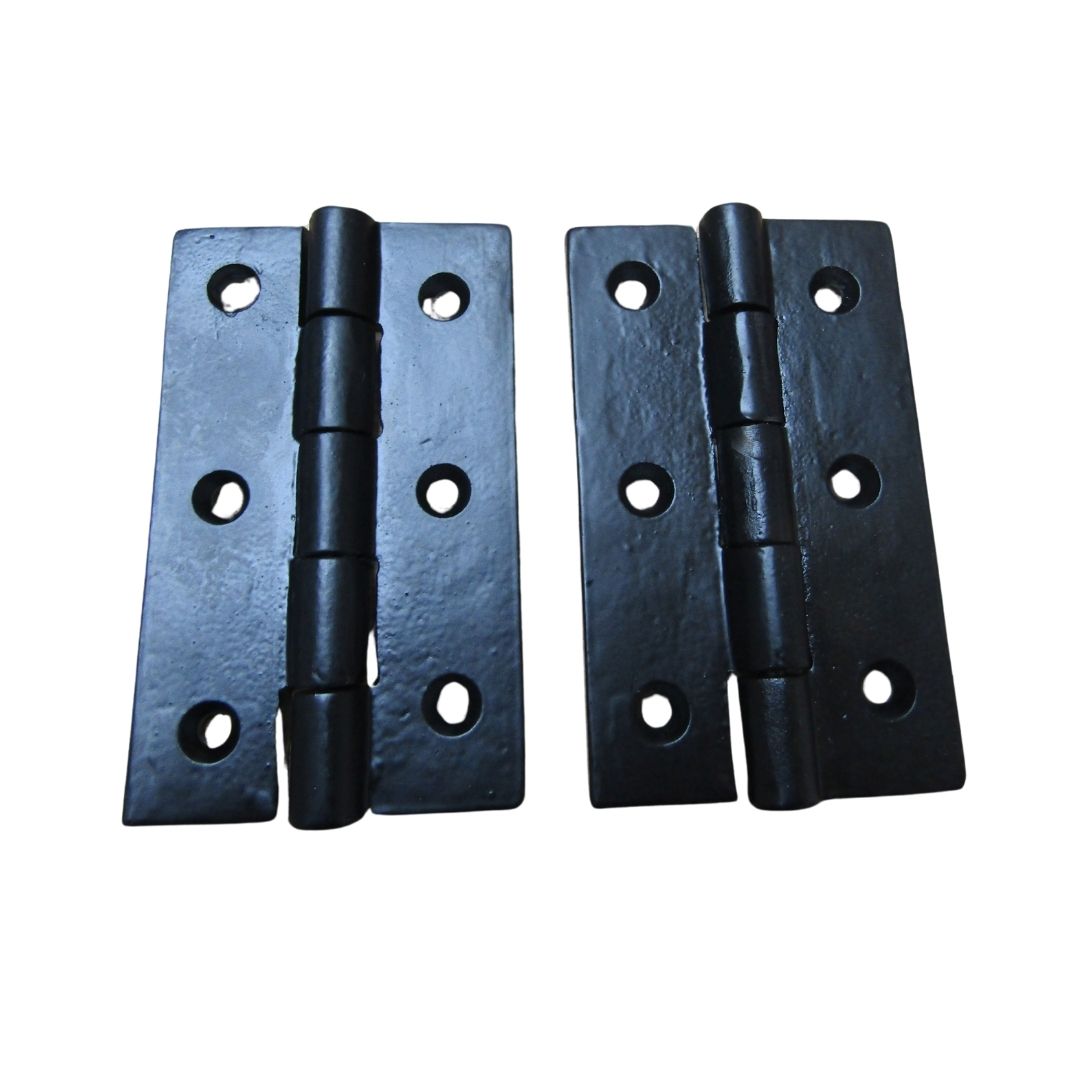 Pair of 3inch Cast Iron Plain Butt Hinge black antique.