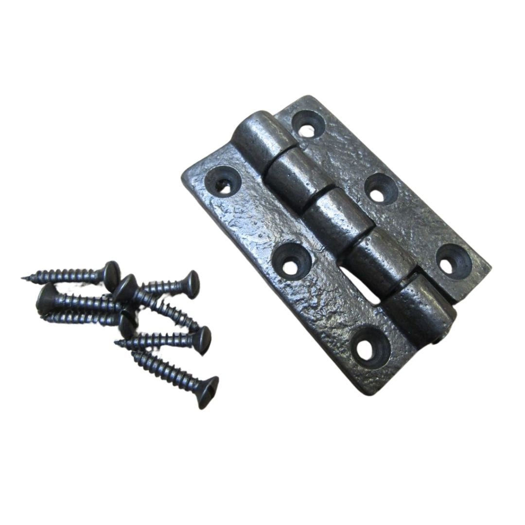 Pair Of 2.5inch Plain Butt Hinges Antique Iron.