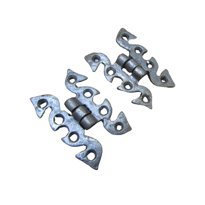 Pair of Small Snake Cabinet Butt Hinges antique iron.