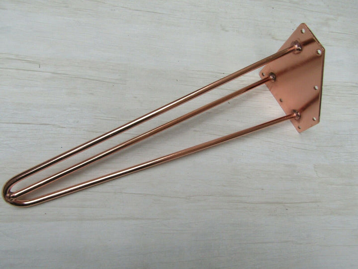Pack Of 4 Retro 70's Vintage 3 Prong 16inch Table Legs Polished Copper.