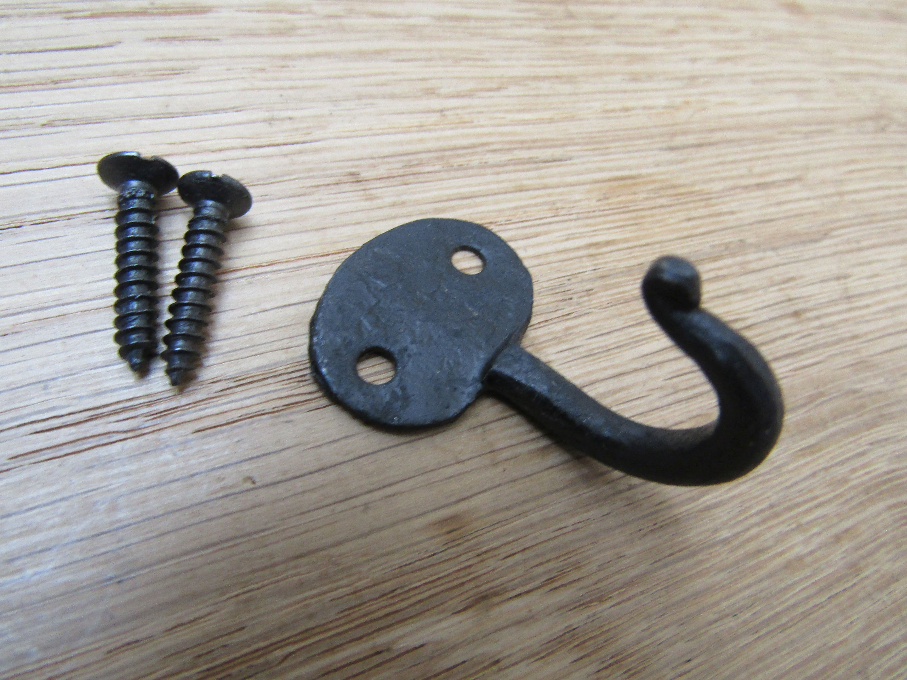 Handforged Bean End 40mm Hook Black Wax.