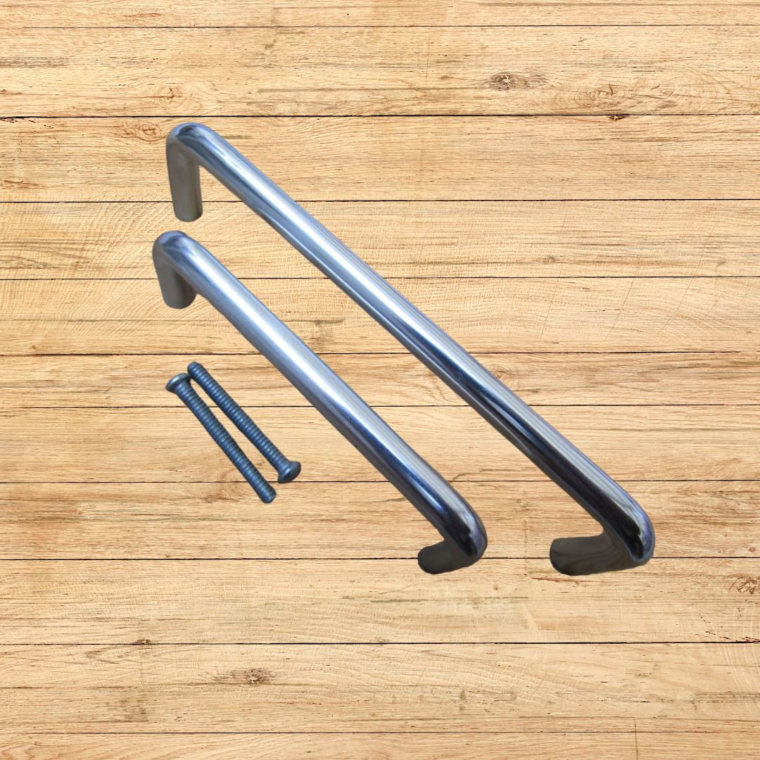 4" Wardrobe D Pull Handle Polished Aluminium