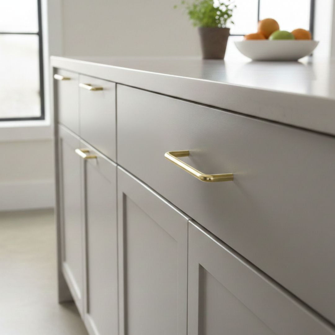 4'' Wardrobe D Pull Handle Polished Brass