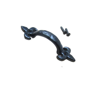 Fleur De Lys Cabinet Pull Handle Black Antique 4inch.