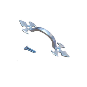 Fleur De Lys Cabinet Pull Handle Satin Chrome 4inch.