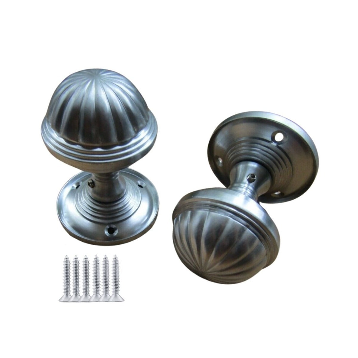 Fluted Pumpkin Mortice Door Knob Polished Brass.