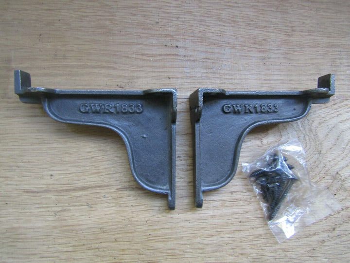 Pair of 4inch GWR 1883 Railway Shelf Bracket Antique Iron.