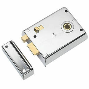 Steel 4inch Rim latch with Snib Polished Chrome.