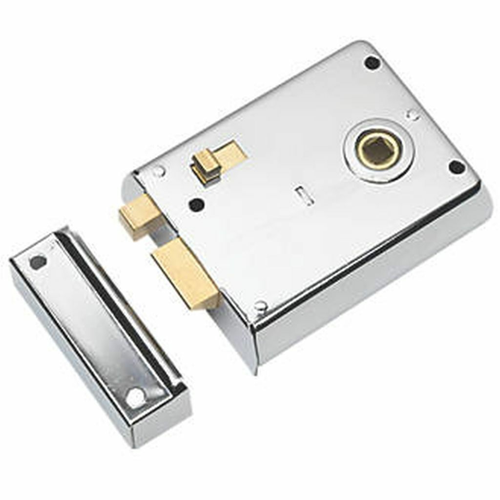 Steel 4inch Rim latch with Snib Polished Chrome.