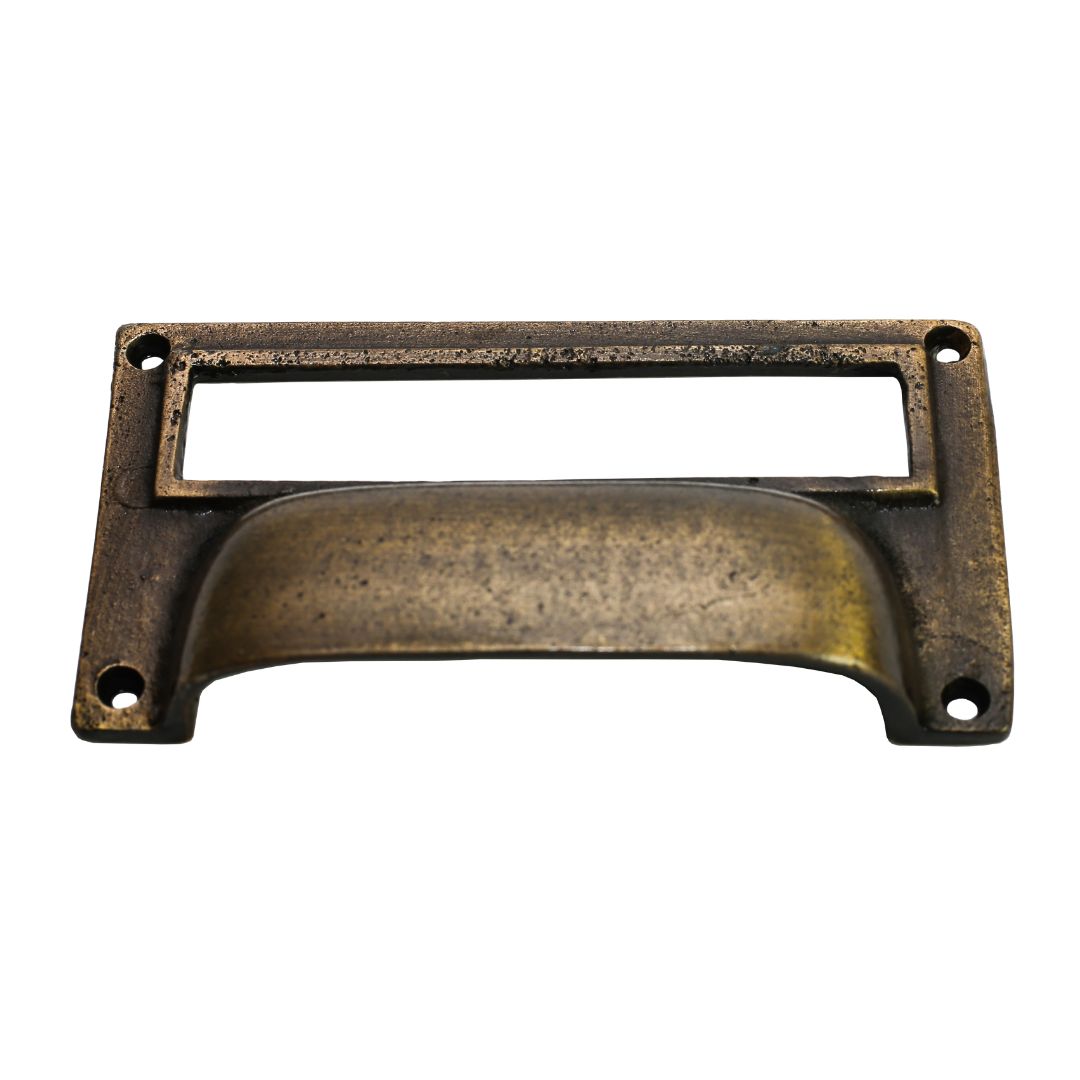 4inch Large Card Holder Cup Handle antique brass.