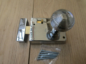 4inch Rim Latch Polished Chrome & Reeded Rim Polished Chrome Set.