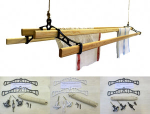 4 Lath Victorian Antique Iron Ceiling Airer 2.10m.