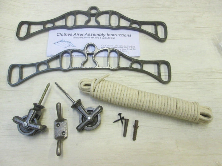 4 Lath Victorian Antique Iron Clothes Airer Kit Only.
