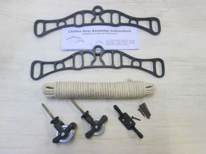 4 Lath Victorian Black Clothes Airer Kit Only.
