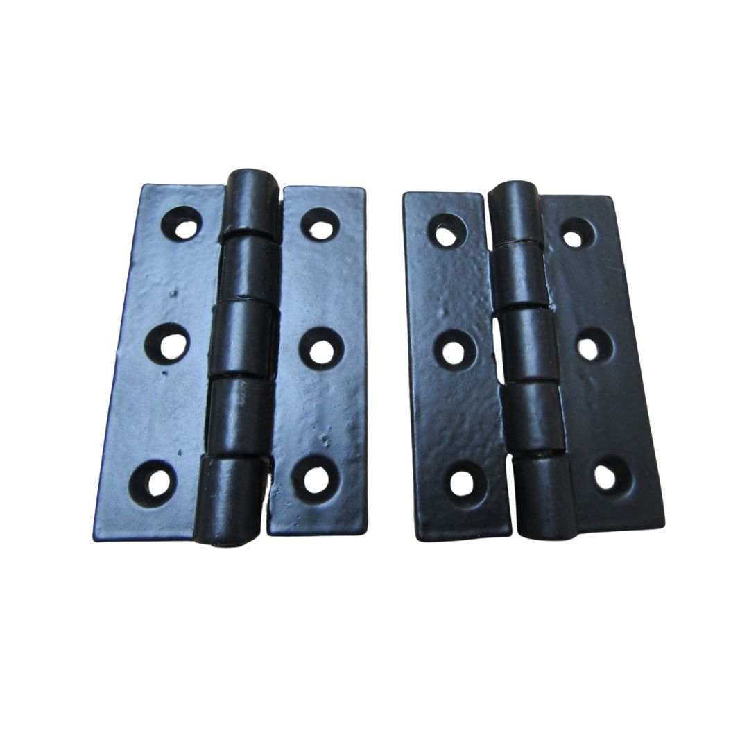 Pair of 4inch Cast Iron Plain Butt Hinge black antique.