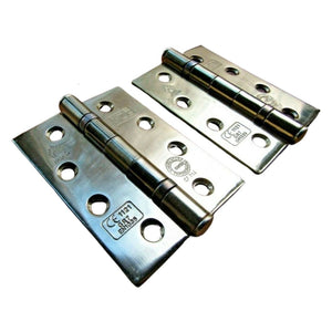 Pair of CE7 Fire Rated Butt Hinges Electro Brass.