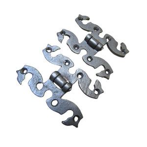 Pair of Medium Snake Cabinet Butt Hinges antique iron.