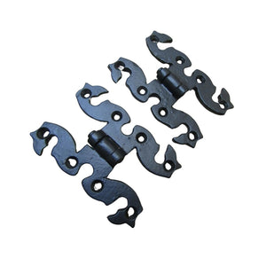 Pair of Medium Snake Cabinet Butt Hinges black antique.