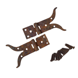 Pair Of Moustache Cabinet Hinges Rust.