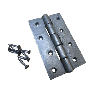 Pair Of 4inch Plain Butt Hinges Antique Iron.