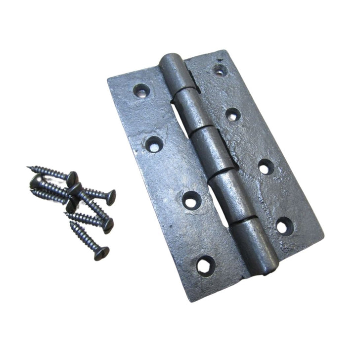 Pair Of 4inch Plain Butt Hinges Antique Iron.