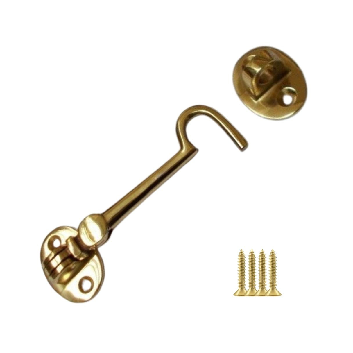 4inch Plain Polished Brass Cabin Hook.
