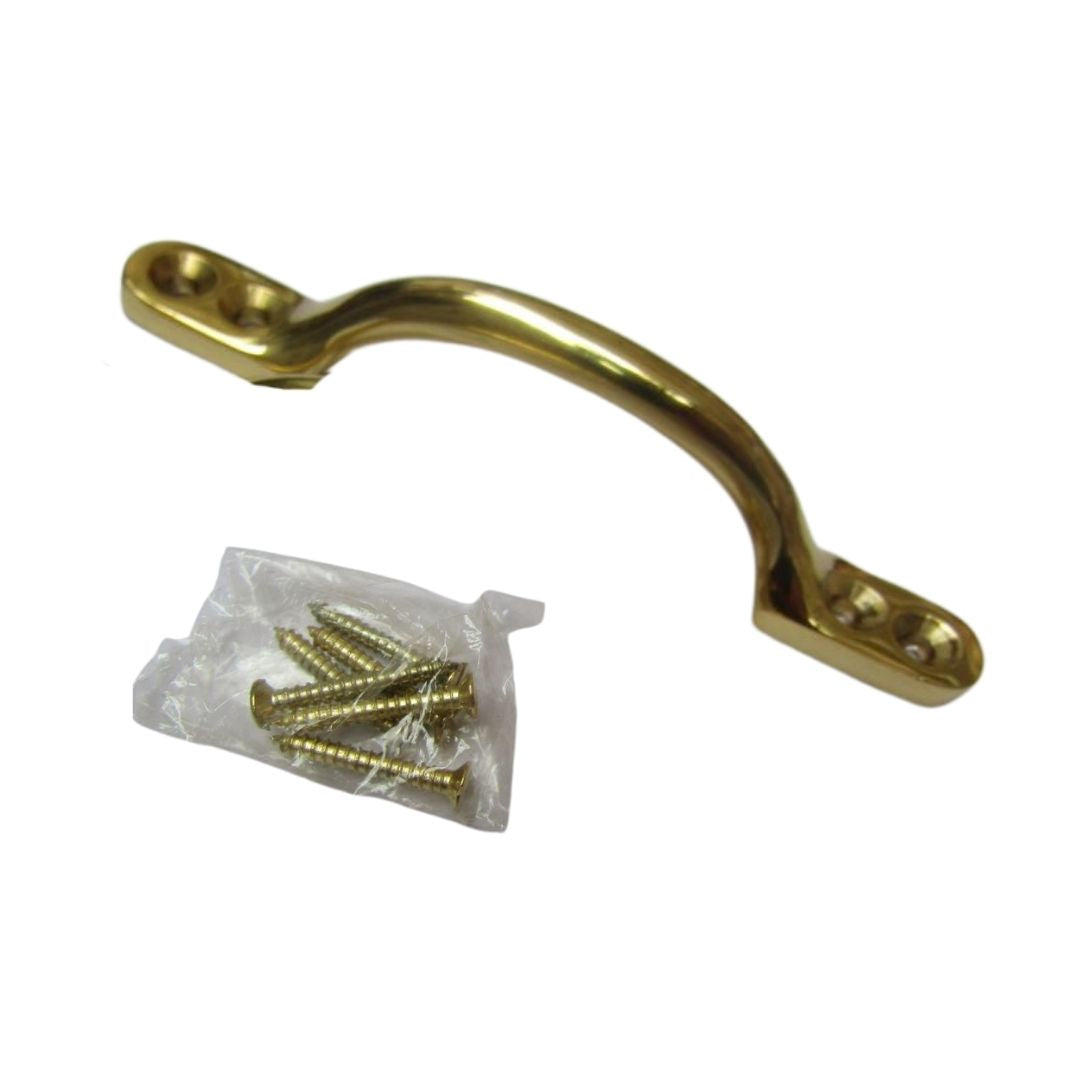 Sash Cabinet Pull Handle Polished Brass 4inch.