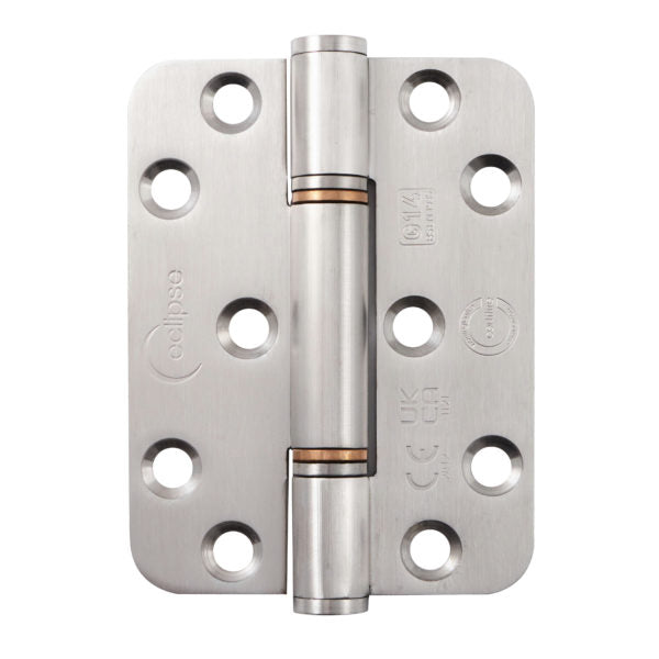 Fire Rated Thrust Bearing Door Hinge 102x76mm Grade 14 Stainless Steel Radius Pack of 2