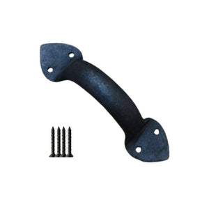 5inch Hand Forged Spear Leaf Pull Handle Black Wax.