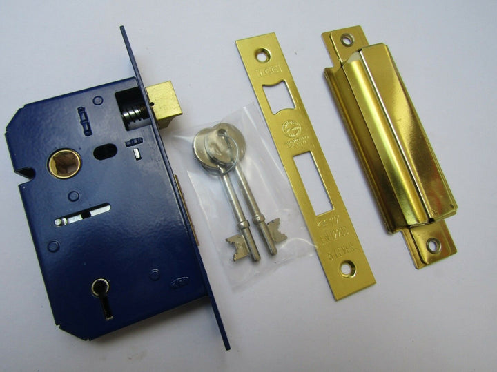 5 Lever Sashlock Polished Brass.