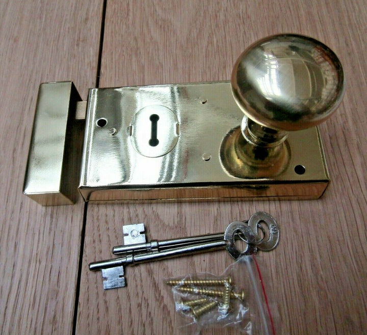 5.5inch Rim Lock Brass & Victorian Rim Brass Set.