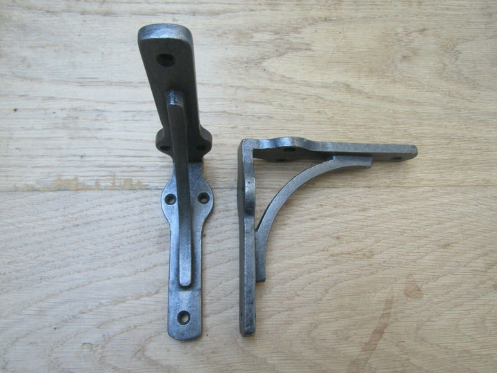 Pair of Industrial Gallows Shelf Bracket Antique Iron 5inch.