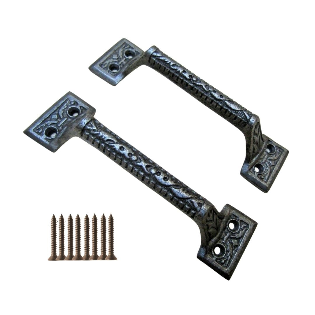 Pair Of Aztec Cabinet Pull Handles.