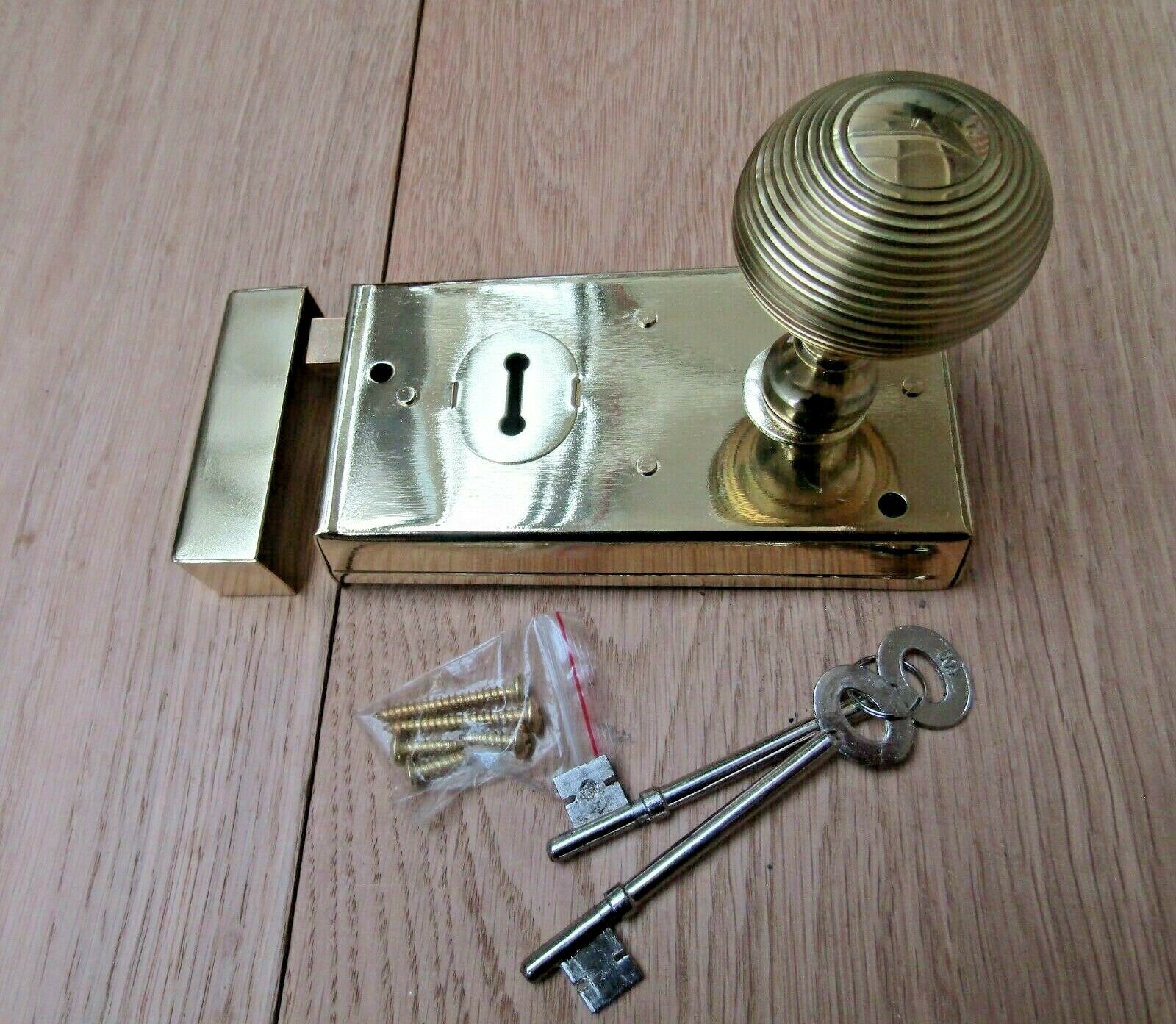 5.5inch Rim Lock Brass & Reeded Rim Brass Set.