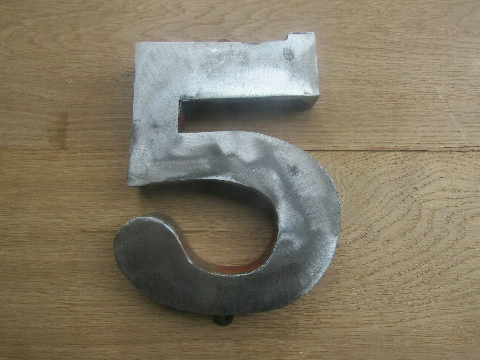 8inch Large Rustic Steel Number 5 Sign.